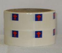 Christian Flag Stickers - Roll of 250