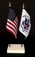 Coast Guard and US Flag Desk Set 