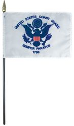 US Coast Guard 4x6" Deluxe Mini Stick Flag