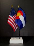 Colorado and US Flag Desk Set