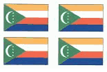 Comoros Flag Stickers - Sheet of 50