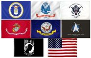 3'x5' Polyester Complete Military Flag set - 1 of each Military Branch with a POW/MIA and US Flag - 8 Flags
