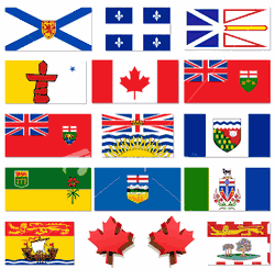 Complete Set of Canadian Province<br>3x5 foot Polyester Flags