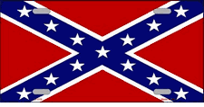 Confederate Flag Metal License Plate