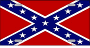 Confederate Flag Metal License Plate