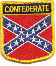 Confederate Flag Shield Patch