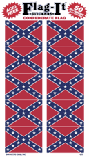 Confederate Flag Stickers - 50 per package