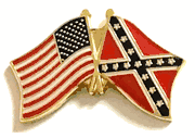 Confederate/US Flag Double Lapel Pin