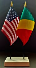 Congo, Republic and US Flag Desk Set