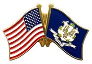 Connecticut Flag Lapel Pin - Double