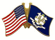 Connecticut Flag Lapel Pin - Double