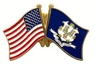 Connecticut Flag Lapel Pin - Double