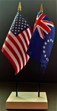 Cook Islands and US Flag Desk Set