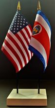 Costa Rica and US Flag Desk Set