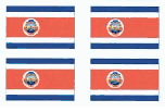 Costa Rican Flag Stickers - Sheets of 50