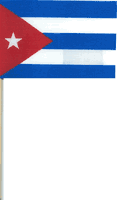 Cuban Miniature Cotton Stick Flags 4"x6" 