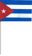 Cuban Miniature Cotton Stick Flags 4"x6" 