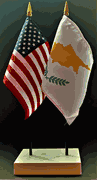 Cyprus and US Flag Desk Set