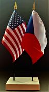 Czech Republic and US Flag Desk Set