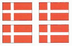 Danish Flag Stickers - Sheet of 50