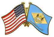 Delaware Flag Lapel Pin - Double