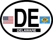 Delaware Flag It Oval Decal