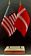 Denmark and US Flag Desk Set