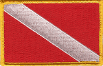 Diver Down Flag Patch - Rectangle
