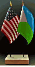 Djibouti and US Flag Desk Set