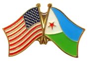 Djibouti Flag Lapel Pin - Double