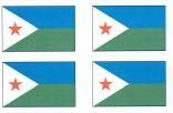 Djibouti Flag Stickers - Sheet of 50