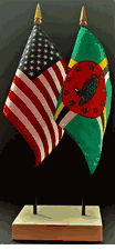 Dominica and US Flag Desk Set