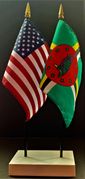 Dominica and US Flag Desk Set