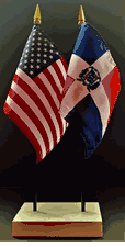 Dominican Republic and US Flag Desk Set