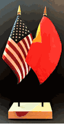East Timor and US Flag Desk Set