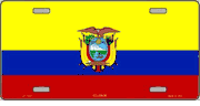 Ecuador Flag License Plate