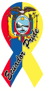 Ecuador Pride Car Ribbon Magnet