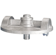 Eder Extra Heavy-Duty Flagpole Truck - Threaded, Revolving, Double Pulley - Silver