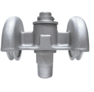 Eder HDT-2 Heavy-Duty Flagpole Truck - Threaded, Revolving, Double Pulley - Silver