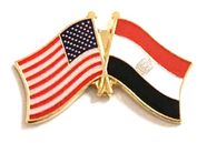 Egypt Flag Lapel Pin - Double