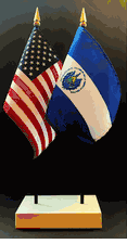 El Salvador and US Flag Desk Set