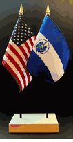 El Salvador and US Flag Desk Set