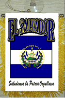 El Salvador Car Windshield, Window or Mirror Mini Banner Flag - Style 2