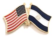 El Salvador Flag Lapel Pin - Double