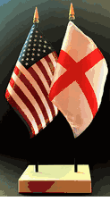 England and US Flag Desk Set
