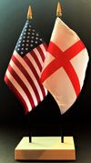 England and US Flag Desk Set