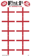 England St. George Cross Flag Stickers - 50 per package