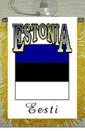 Estonia Car Windshield, Window or Mirror Mini Banner Flag - Style 2