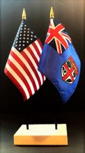 Fiji and US Flag Desk Set