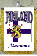 Finland Car Windshield, Window or Mirror Mini Banner Flag - Style 2